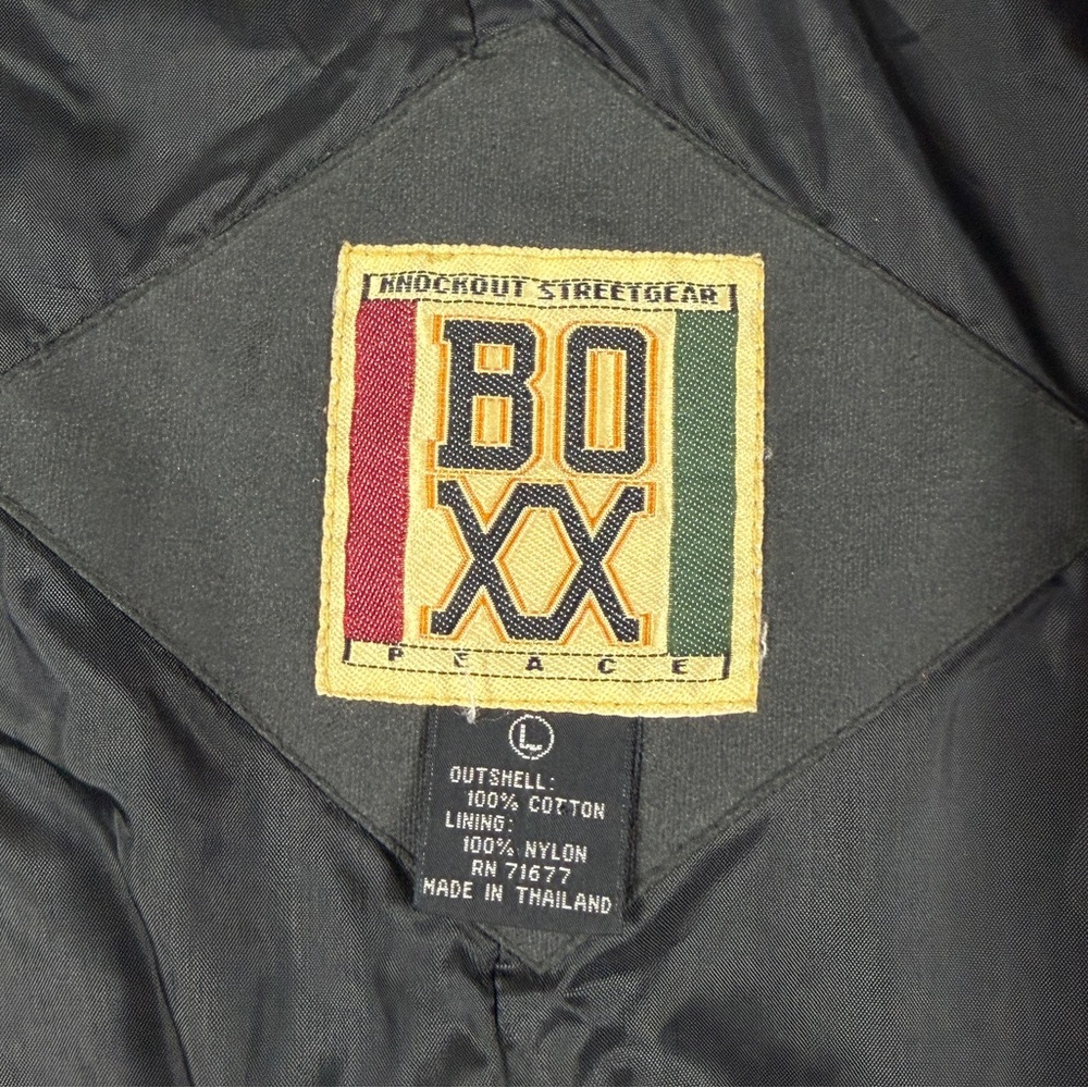 Vintage Black Hooded Parka Jacket Men’s L 90s Y2K Streetwear Drawstring Waist - Picture 4 of 7